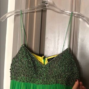 Aidan Mattox Niteline Green Beaded Bust Gown